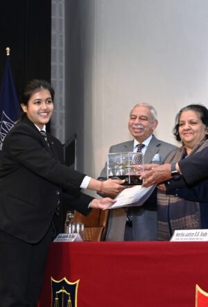 Awardees at the 18th edition of the National rounds of the AIL-Sarin National Round of the 17th Leiden-Sarin International Air Law Moot Court Competition at the Army Institute of Law, Mohali.